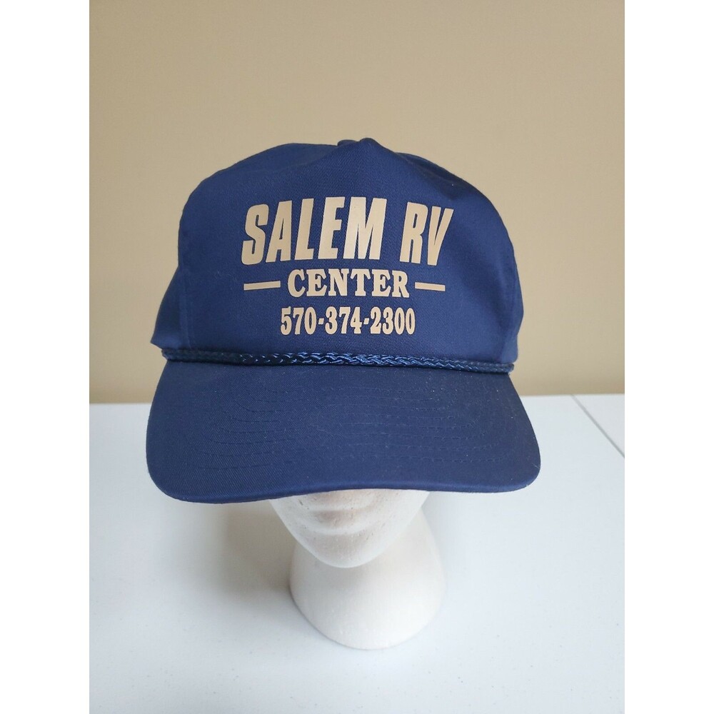Vintage Salem RV Centre Trucker Rope Hat Blue Cap Nissin